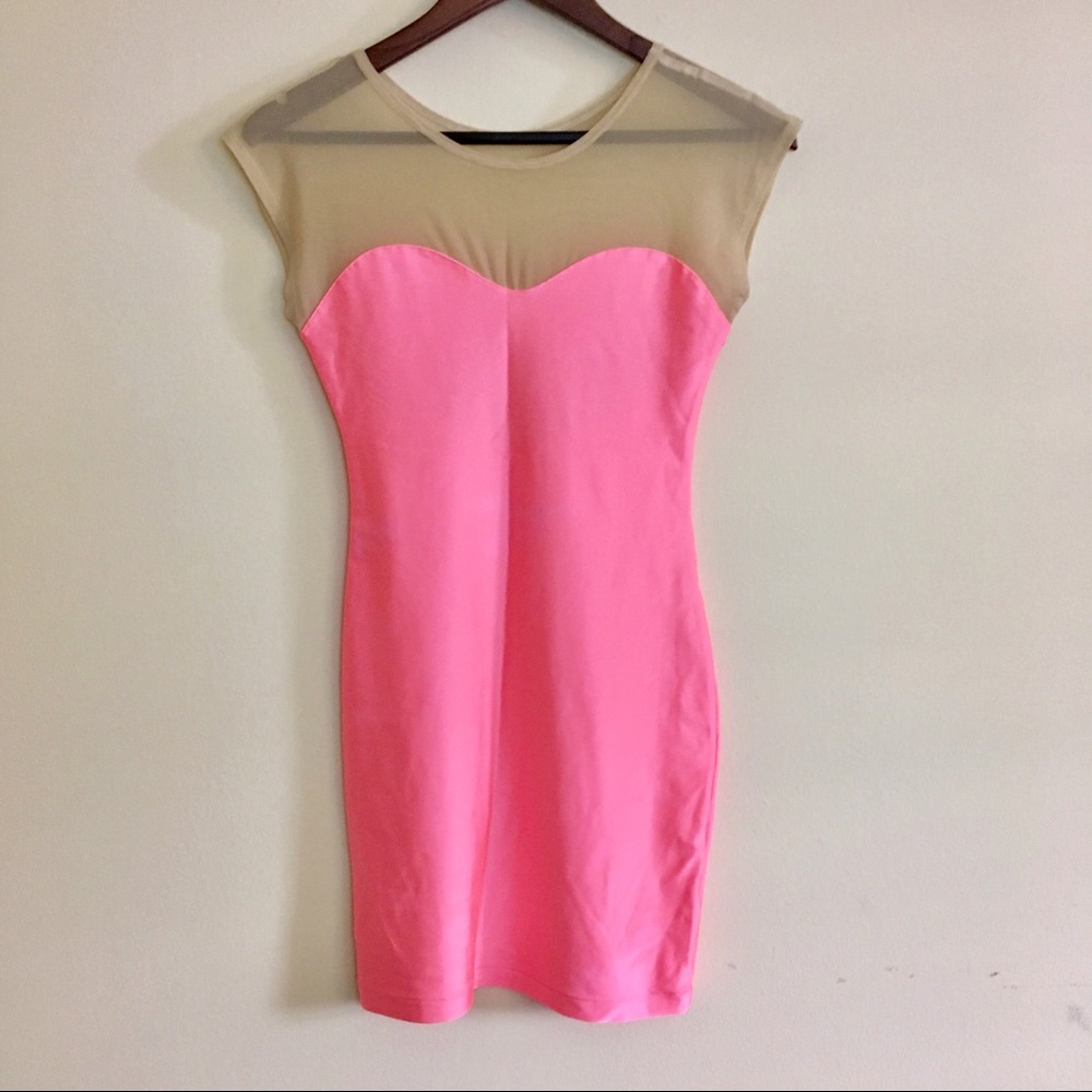 American Apparel Sweetheart Two Tone Pink Dress